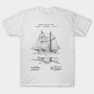 Sailing Ship Model 1954 Patent Print T-Shirt